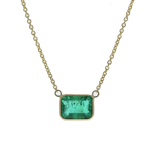 14K Yellow Gold Emerald Necklace