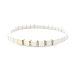 Load image into Gallery viewer, Stretchable Ceramic and Diamond Bracelet
