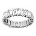 Load image into Gallery viewer, 18K White Gold Emerald Diamond Eternity Wedding or Anniversary Band