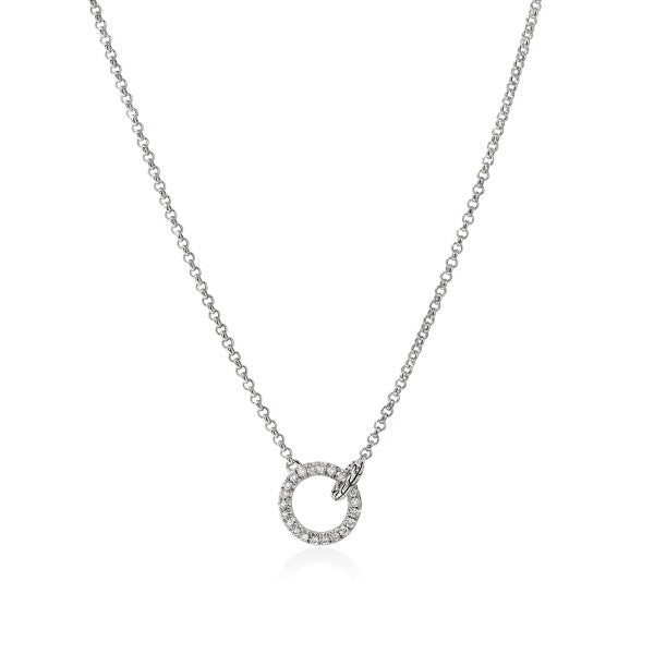 JOHN HARDY Essentials Sterling Silver Pave Diamond Interlinking Necklace