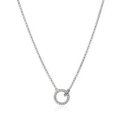 JOHN HARDY Essentials Sterling Silver Pave Diamond Interlinking Necklace