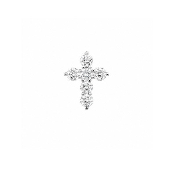 14K White Gold Diamond Cross Pendant