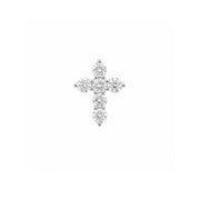 14K White Gold Diamond Cross Pendant