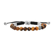 JOHN VARVATOS Wrap Sterling Silver Tigers Eye Adjustable Single-Strand Bracelet