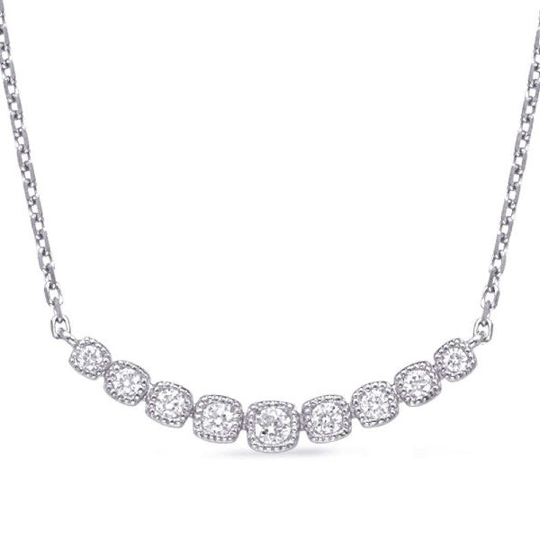 14K White Gold Diamond Neckalce