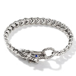 Load image into Gallery viewer, Legends Naga Silver And Blue Sapphire Dragon Bracelet
