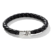 JOHN HARDY Mens Leather Bamboo Station Bracelet