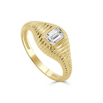Load image into Gallery viewer, 14K Yellow Gold Diamond Textured Ring