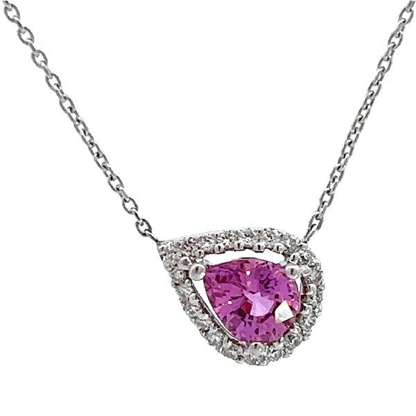 Pink Sapphire and Diamond Necklace