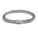 Load image into Gallery viewer, Classic Chain Blue Topaz And Black Sapphire Reversible Bracelet - 6.5MM

