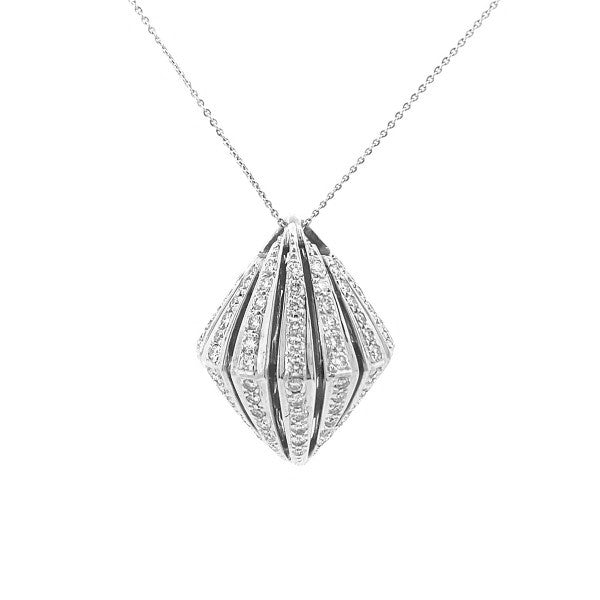 14K White Gold Sculptural Diamond Pendant - FINAL SALE