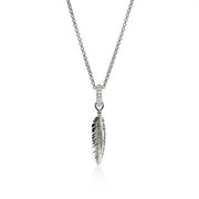 JOHN HARDY Modern Talismans Diamond Feather Pendant Necklace