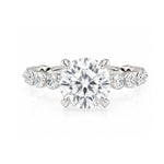 Load image into Gallery viewer, MICHAEL M 18K White Gold Side Stone Engagement Ring