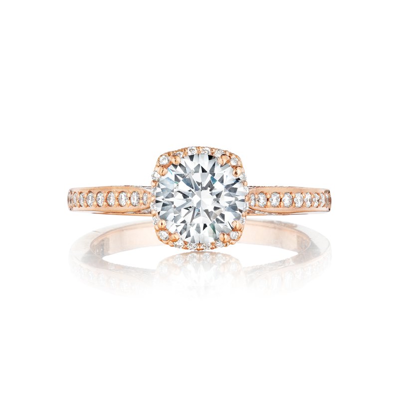 Pretty in Pink Round Bloom Halo Engagement Ring