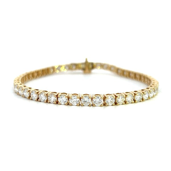 14K Yellow Gold Lab-Grown Diamond Tennis Bracelet 7.00ct