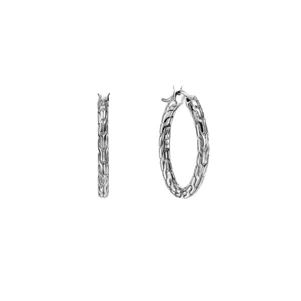 JOHN HARDY Essentials Silver Hoop Earrings 22mm