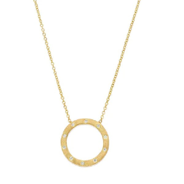 SETHI COUTURE 18K Yellow Gold Dunes Small Circle Diamond Necklace