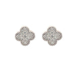Load image into Gallery viewer, 14k White Gold Diamond Clover Earrings