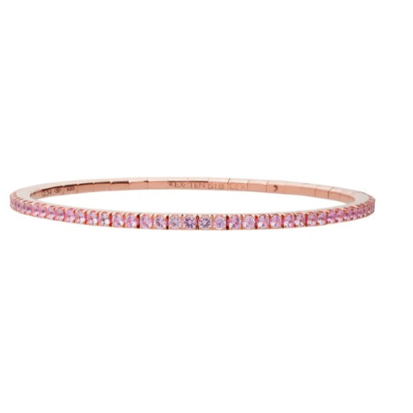 DEMEGLIO 18K Rose Gold Pink Sapphire Strech Bracelet