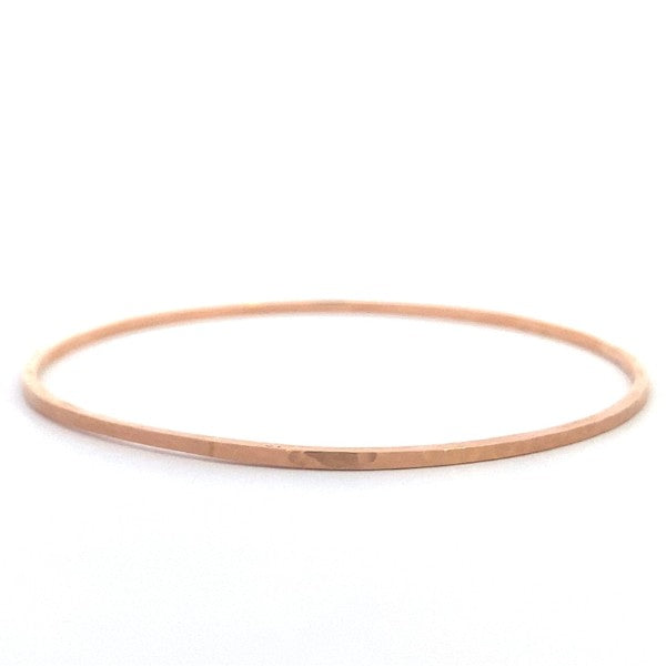 14K Rose Gold Hammered Bangle Bracelet