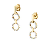 MICHAEL M 14K Yellow Gold 2 Ring Cloud Drop Earrings
