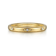 14K Yellow Gold Diamond Stackable Band