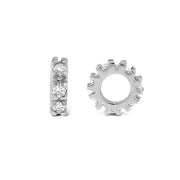 14K White Gold Diamond Slip-On Spacer Diamond Charm