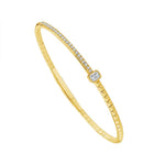 Load image into Gallery viewer, 14K Yellow Gold Flexible 1/2 Diamond Bangle Bracelet
