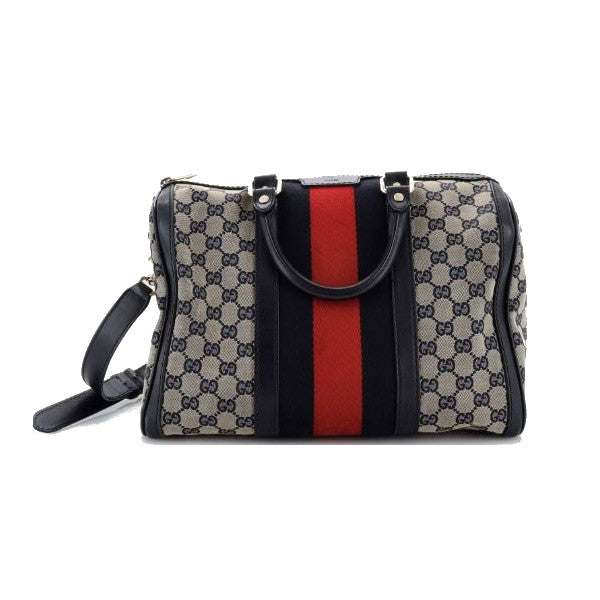 Pre-Owned   GUCCI Vintage Web Boston Tote