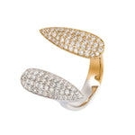 Load image into Gallery viewer, 18K White &amp; Yellow Gold Bypass Pave' Diamond Ring