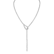 A.LINK 18K White Gold Matinee Diamond Lasso Necklace 9.2ct 24