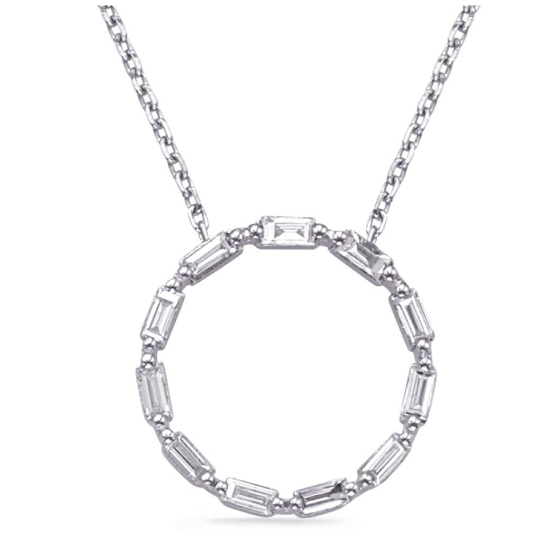 14K White Gold Diamond Necklace