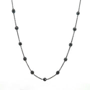18K White Gold Black Rhodium Black Diamond Briolette Necklace