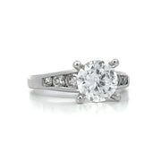 ESTATE 14K White Gold Sidestone Engagement Ring