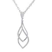 18K White Gold Open Freeform Diamond Necklace