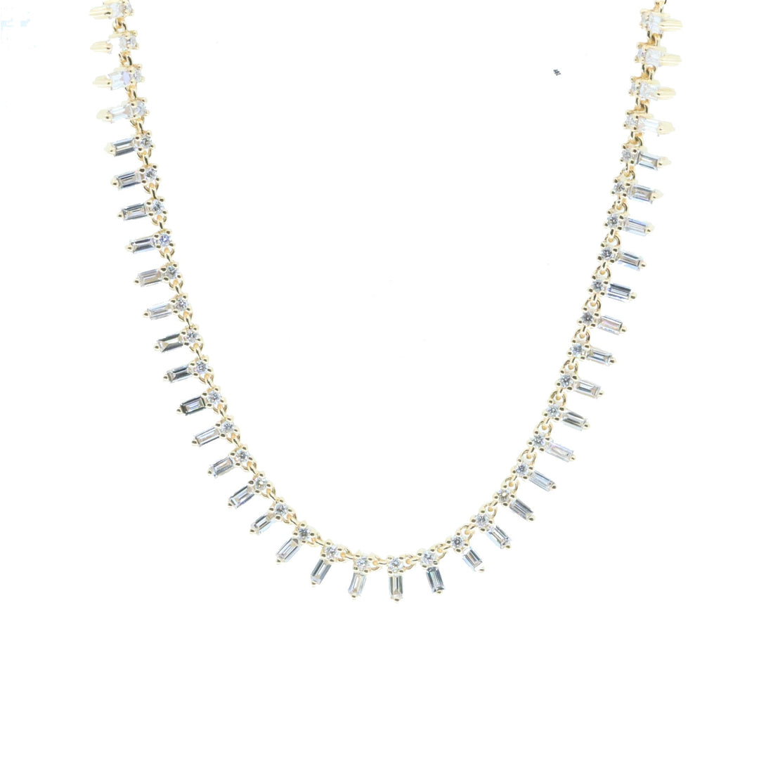 Zeena Baguette Diamond Necklace