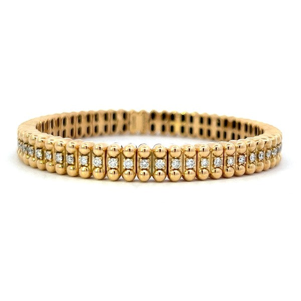 18K Yellow Gold Diamond Stretchable Bracelet