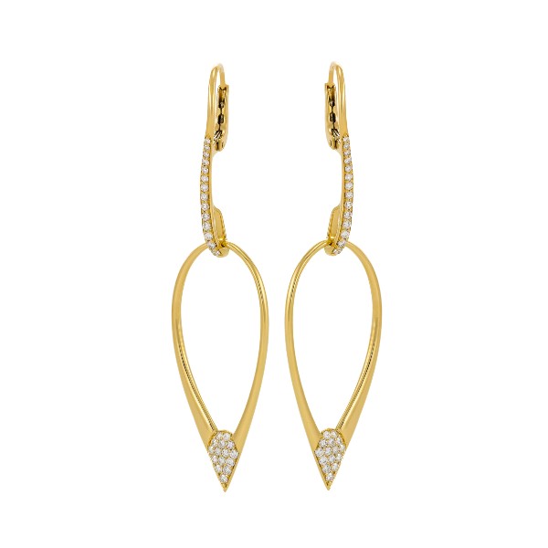 ETHO MARIA 18K Yellow Gold Open Diamond Dangle Earrings