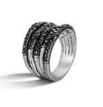 Load image into Gallery viewer, Bamboo Black Sapphire Lava Ring
