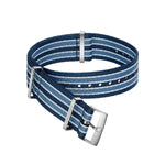 Load image into Gallery viewer, OMEGA NATO Strap Striped Summer Blue/Dark Blue