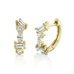 Load image into Gallery viewer, SLOANE STREET 18K Yellow Gold Mixed Shape Diamond Hoop Earrings 12mm
