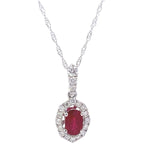 Load image into Gallery viewer, Ruby and Diamond Halo Necklace
