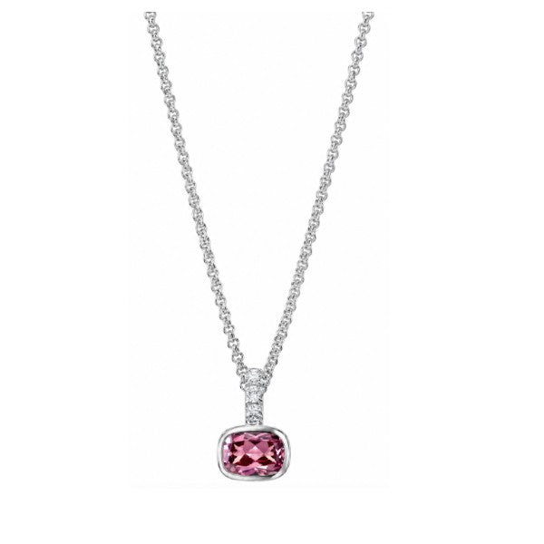 JOHN HARDY Sterling Silver Heishi Rhodolite & Diamond Pendant Necklace