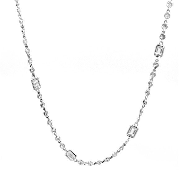 18K White Gold Diamond Necklace