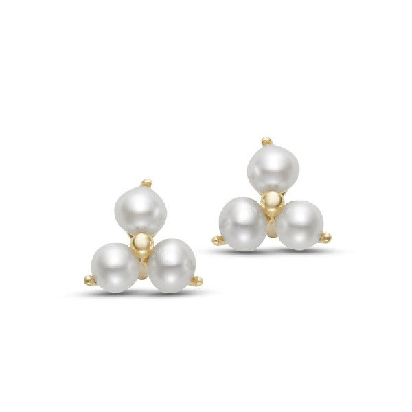 MASTOLONI 14K Yellow Gold 2.5mm Freshwater Pearl Earrings