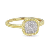 14K Yellow Gold Diamond Cluster Ring
