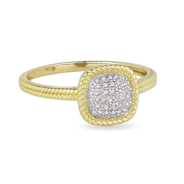 14K Yellow Gold Diamond Cluster Ring
