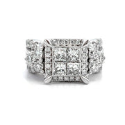 ESTATE Pre-Owned 14K White Gold Invisible Set Princess Cut Diamond Ring