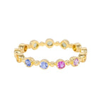 Load image into Gallery viewer, SETHI COUTURE 18K Yellow Gold Rainbow Sapphire Petite Bubble Band
