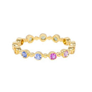 SETHI COUTURE 18K Yellow Gold Rainbow Sapphire Petite Bubble Band